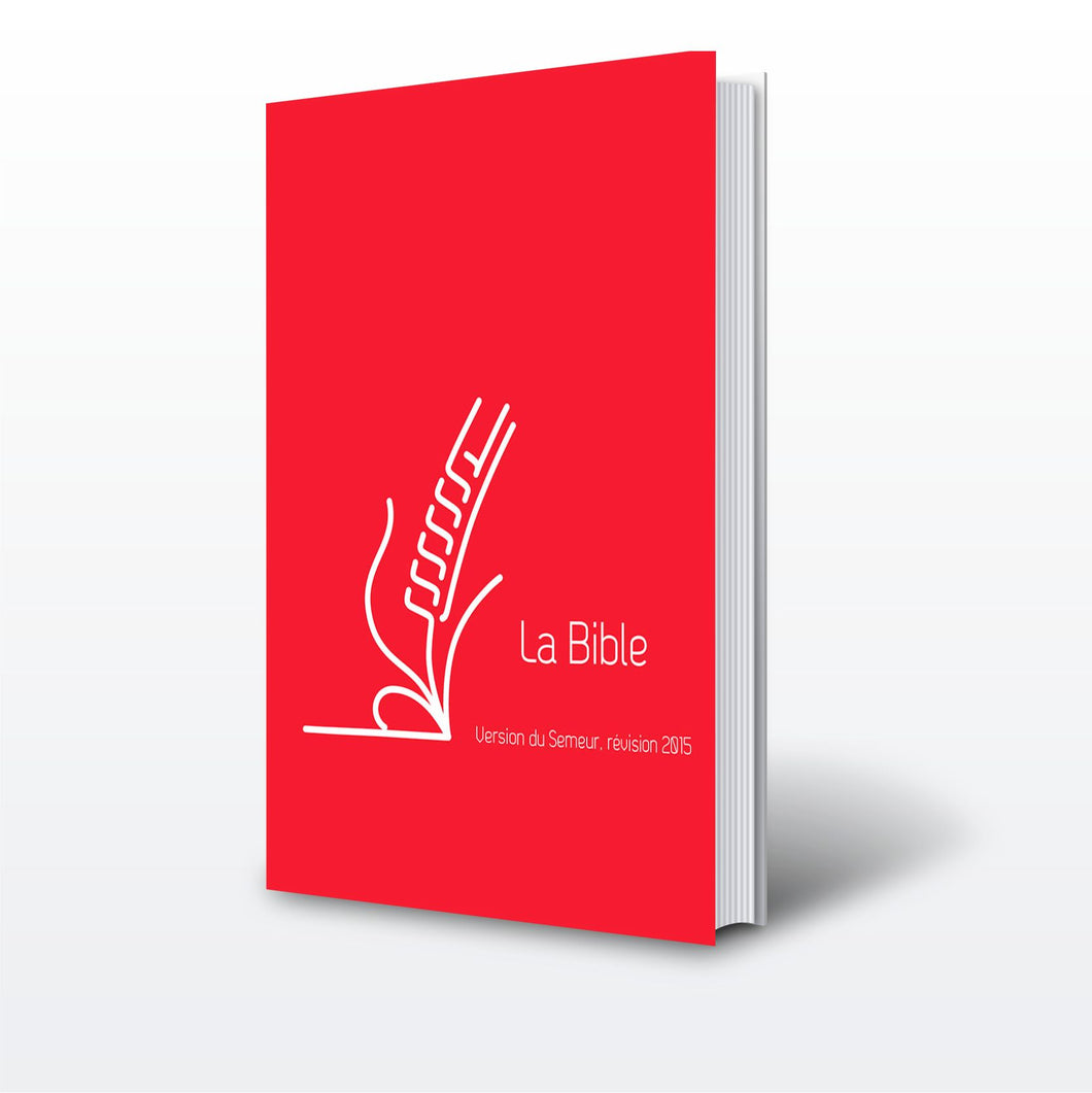 Bible du Semeur 2015, lin rouge, tranche blanche 
